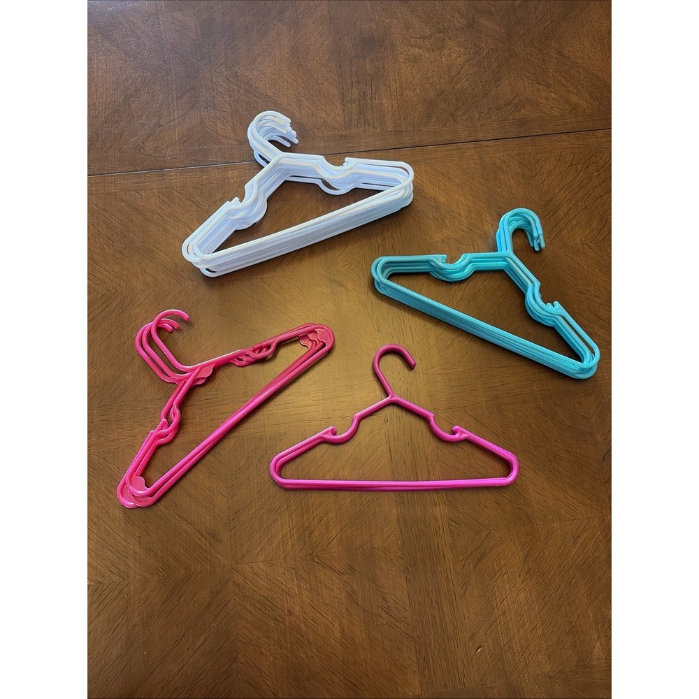 27 Pieces, Small Kids Multicolored Hangers‎ For Small Children's Clothes Play